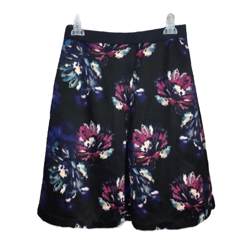 ELLEN TRACY‎ CIRCLE MULTI COLOR FLORAL SKIRT SZ 8 ART TO WEAR